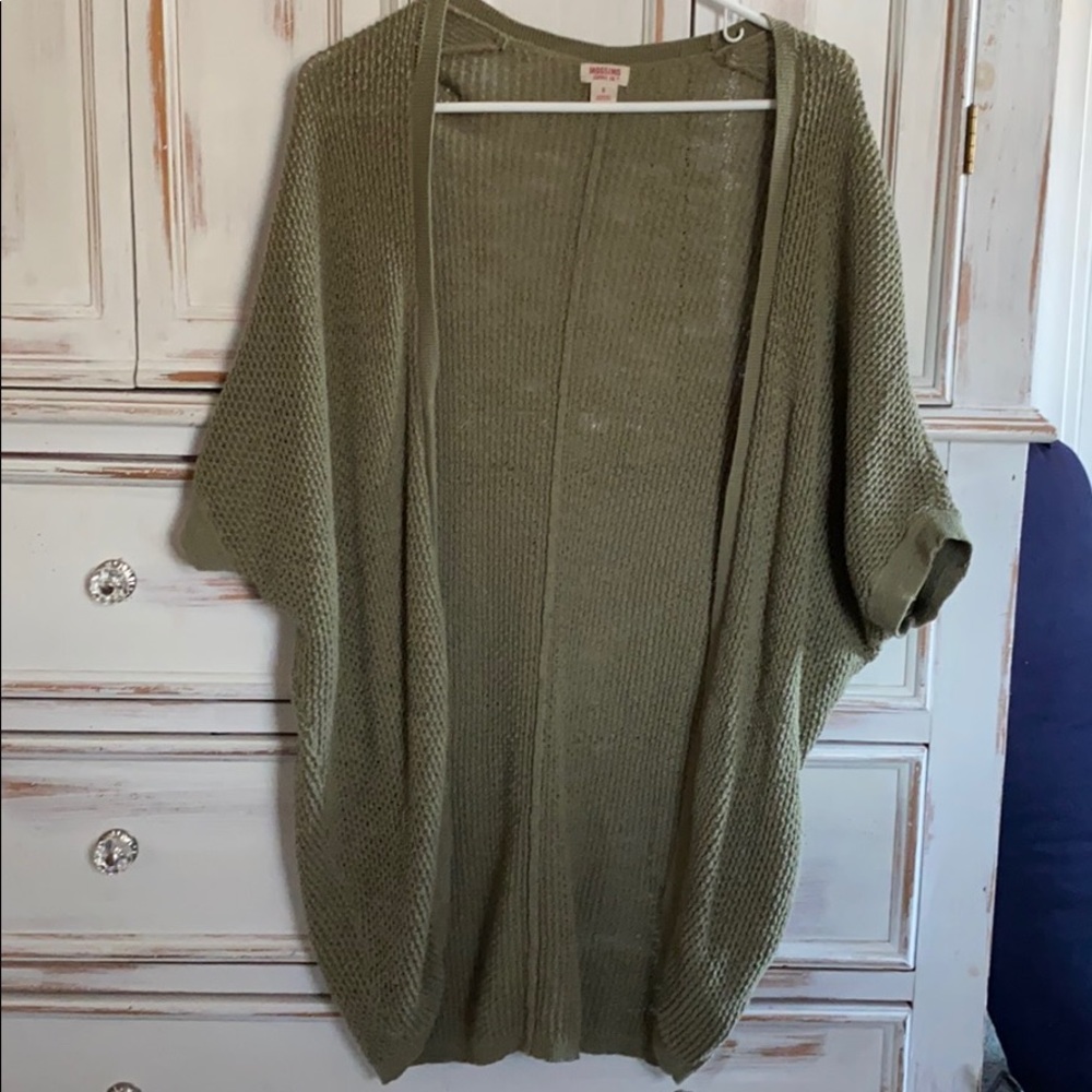 3/4 sleeve waffle weave cardigan